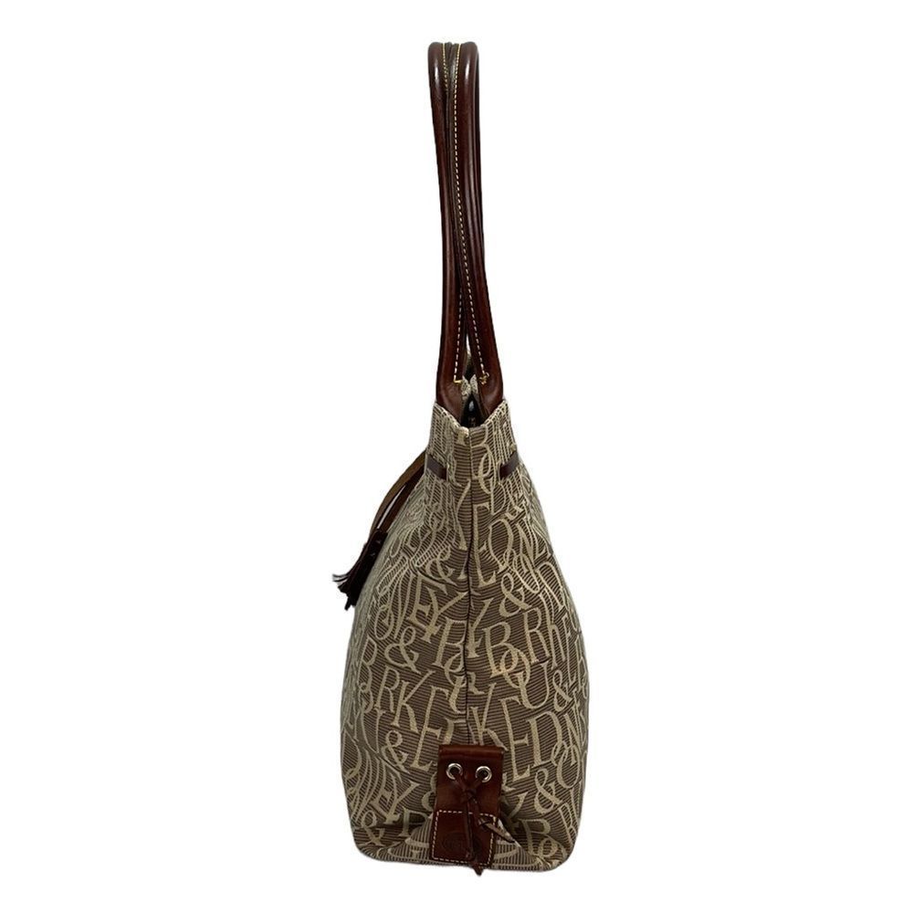Dooney & Bourke Vintage Signature Tassel Tote Tan / Cream Canvas Leather… - Picture 5 of 15